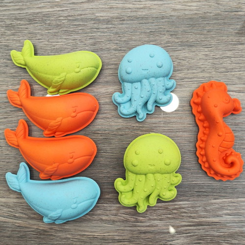 Beach toys new, assorted sand molds