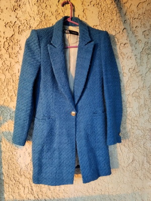 Zara blazer παλτό μεταχειρισμένο, small size μπλε ηλεκτρικ