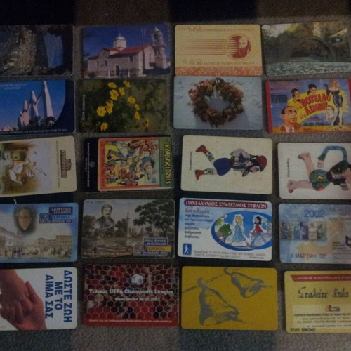 Phone cards used, pack of 20 pieces