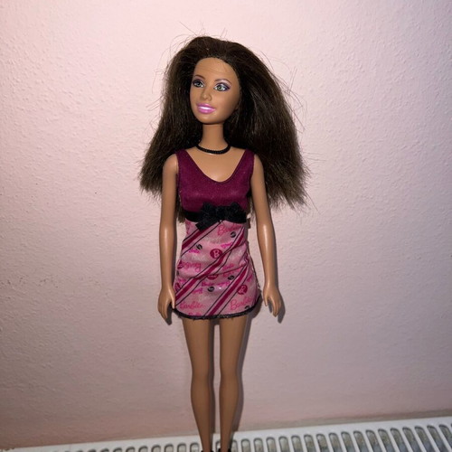 Barbie Purple Dress Doll 2002 Version like new with purple dress and black sandals