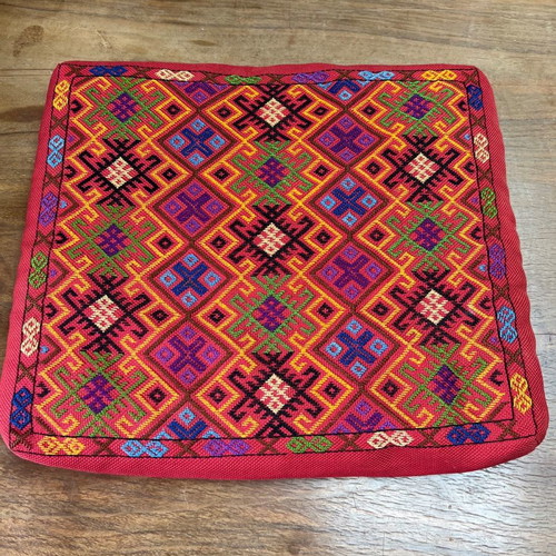 Embroidered pillow used, dimensions 39x33