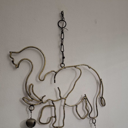 Handmade Metal Wall Decor Elephant Wind Chime used