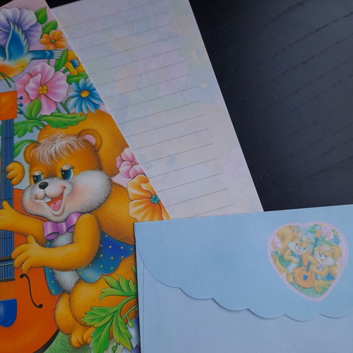 Letter writing set used x2 with squirrel and rabbit designs