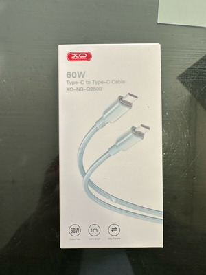 Καλώδιο Φόρτισης XO NB-Q250B 60W Type-C σε Type-C 1m καινούργιο
