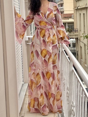 Kimono dress like new, Mya, white multicolor, size S