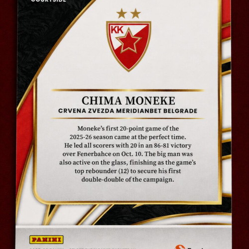 Chima Moneke Euroleague Select 25-26 card like new