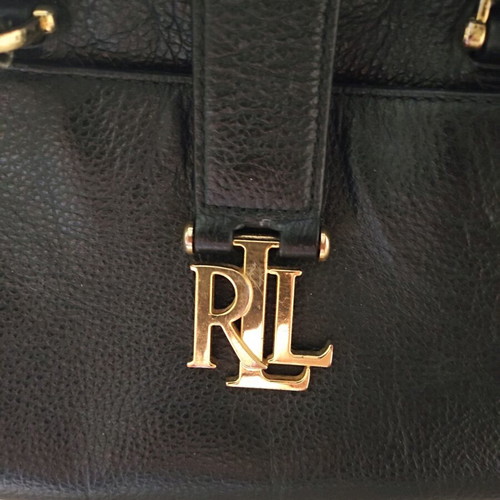 Ralph Lauren black leather boston bag hand-held like new
