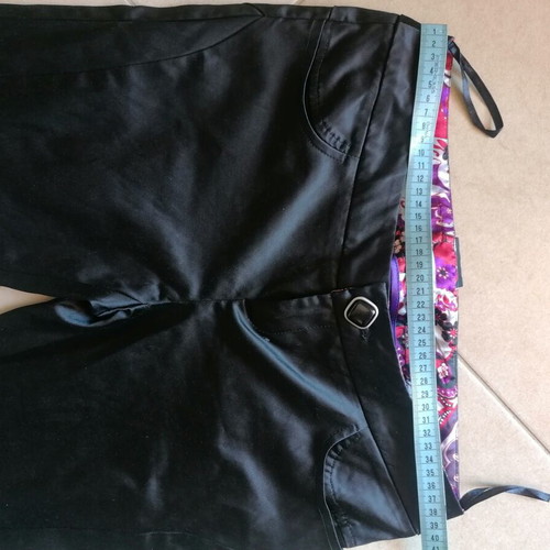 A-Style women's vintage pants refurbished, size M 38 10, black