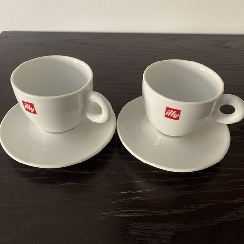 Illy cup and saucer set unused, 2 sets
