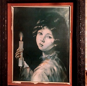 Κάδρο πίνακας παιδί με κερί