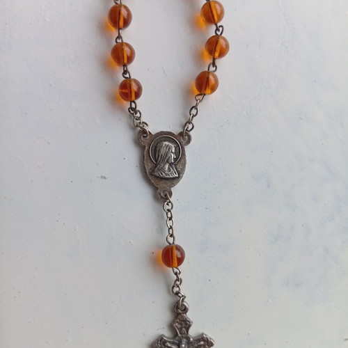 Christian Rosaries with Amethyst Stones used, set of two