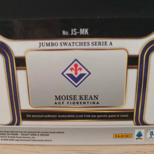 2025-26 Panini Select Serie A Moise Kean Fiorentina /25 Jumbo Patch Tie-Dye Prizm card new