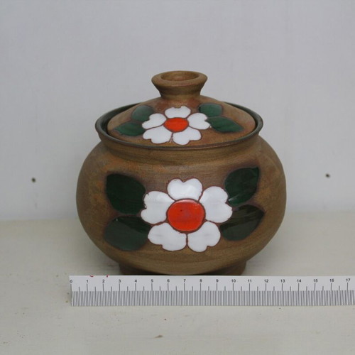 Clay sugar bowl like new with decoration