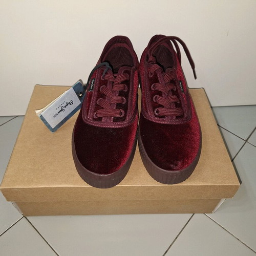Pepe Jeans Hannah Velvet women's sneakers red new, size 37