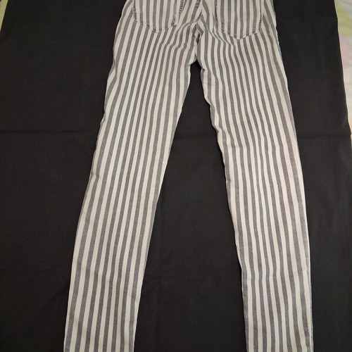 Striped pants used, size XXS, white and gray