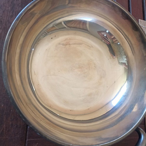 Silver-plated brass serving dish used, Italian origin, late 19th century