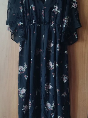 Zara floral long dress new, transparent with lining, size S
