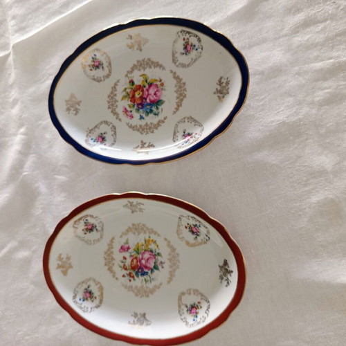 Kronester Bavaria set of 2 oval platters like new, German porcelain 26x18 cm