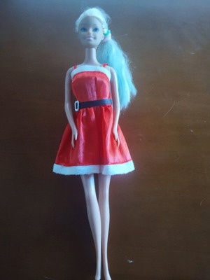 Doll with Santa Claus Costume used