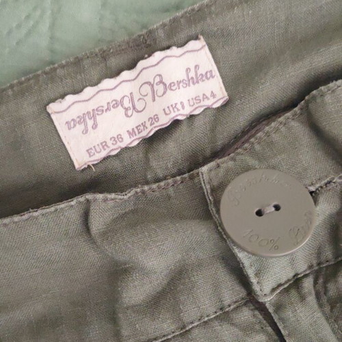 Bershka Linen Pants Size 36 Like New, Green