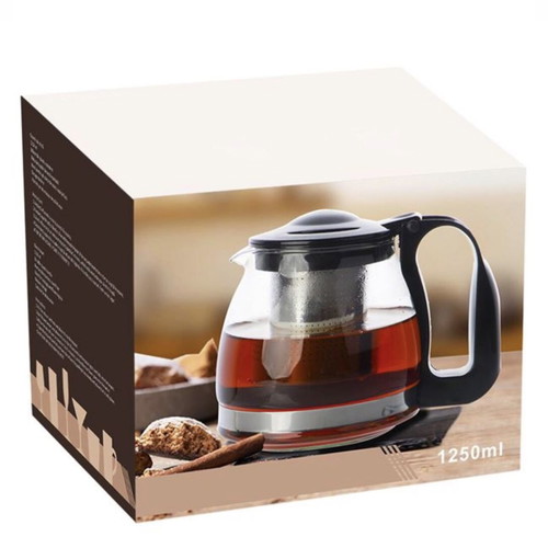 Glass Teapot with Stainless Steel Filter 1250 ml new