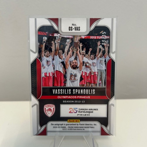 Euroleague Prizm Vassilis Spanoulis Champions Snakeskin /15 card new
