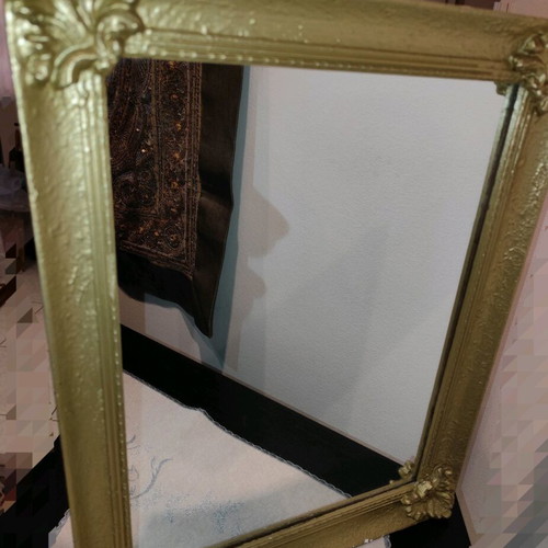 Wall mirror used with ornate gold antique frame