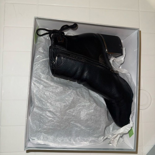 Migato black ankle boots used, size 38, with bow and block heel
