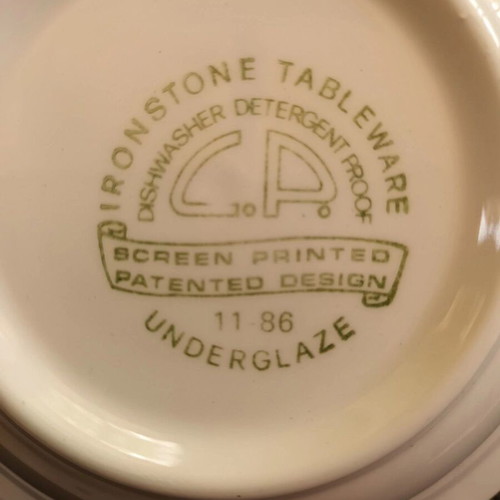 Vintage Ironstone Tableware Set of 3 Platters with Blue Decoration like new