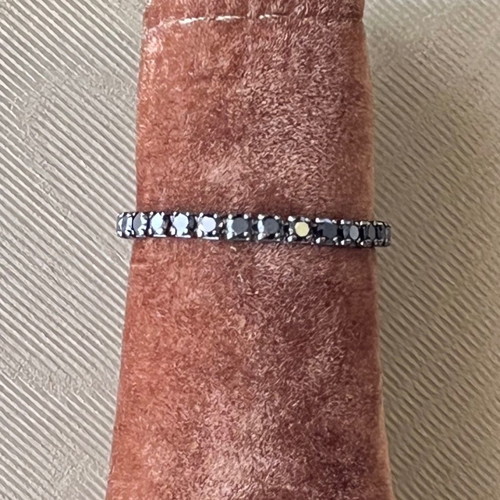 Gold ring k14 with black rhodium and zirconia new