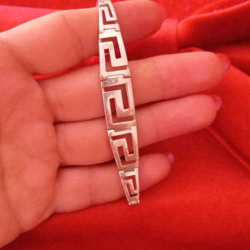 Silver 925 bracelet ancient Greek style new, with safety clasp