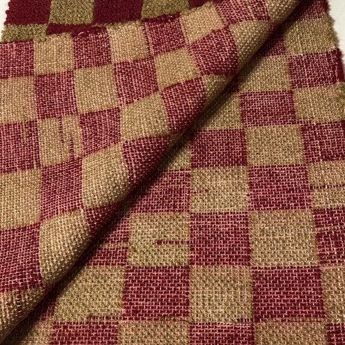 Handmade wool rug runner with checkered pattern like new