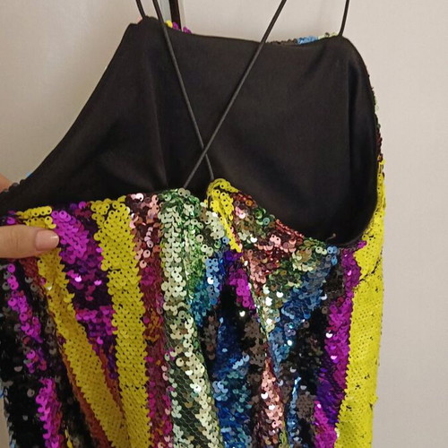 Sequin blouse multicolor like new, size M-L
