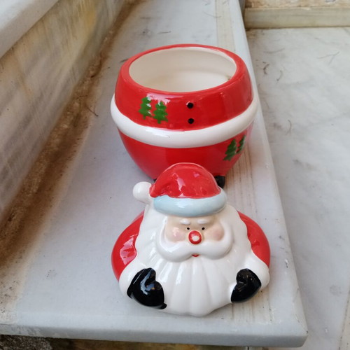 Christmas ceramic cookie jar