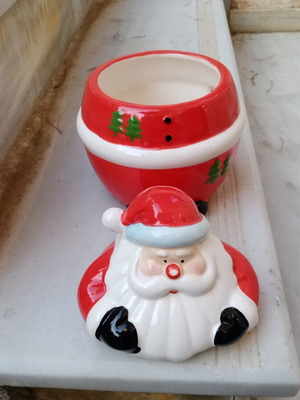 Christmas ceramic cookie jar