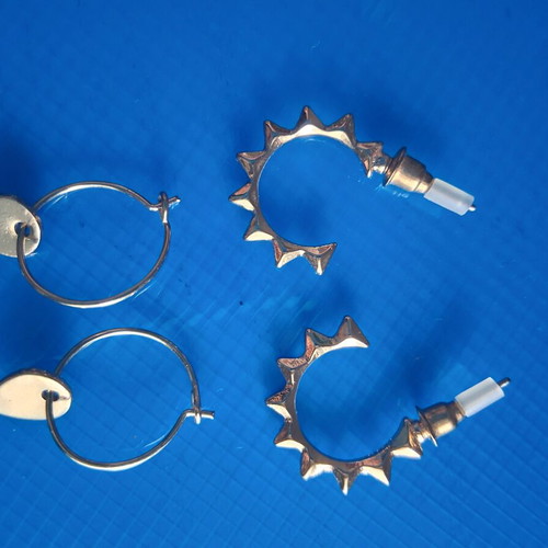 Earrings set of two silver-colored hoops like new