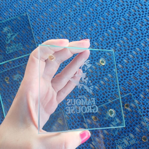 Glass coasters with some minor damage