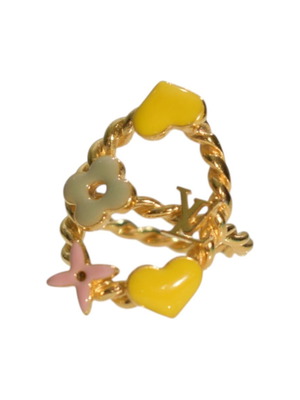 Louis Vuitton Sweet Monogram spiral ring with pastel enamel and LV logo