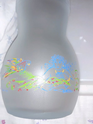 Glass Fumé Collectible Pitcher with Painting for Loumidis New