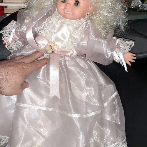 Large bride doll like new with silk clothes