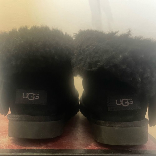 Ugg black Mini ankle boots used, size 39, with fur cuff