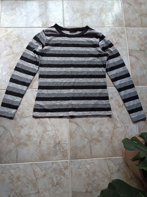 Janina thin pullover like new, size L, black and grey