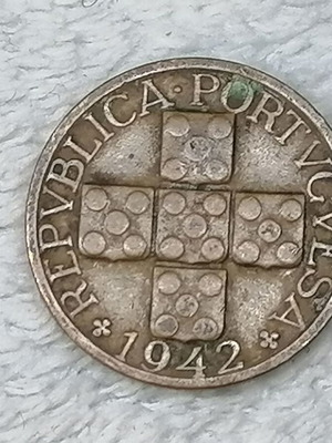 Portugal 20 Centavos Coin 1942 used