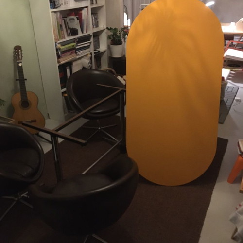 Dining set with 4 used Egg Chairs 1970s vintage design