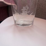 Timeless vase with white flower design, crystal, new