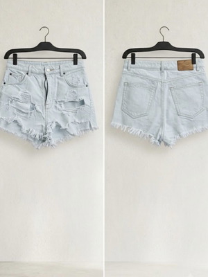 Σορτσάκι Pull & Bear άσπρο, σαν καινούργιο, ξεβαμμένη όψη
