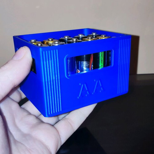 Battery storage in beer crate design new, 3d printed
