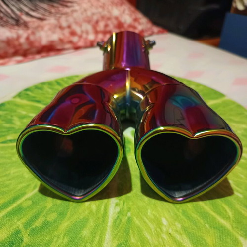 Dual Exhaust Tip Heart Shape Design Brand New