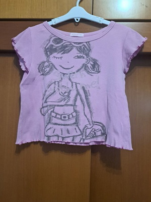 Alouette pink short blouse for girls like new, size 128 cm