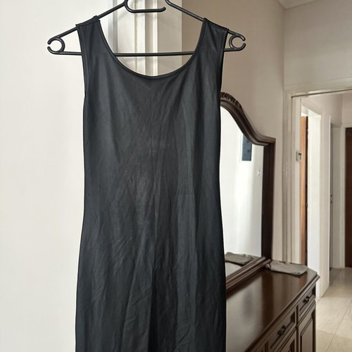 Leather dress slim fit, like new, black, size XS